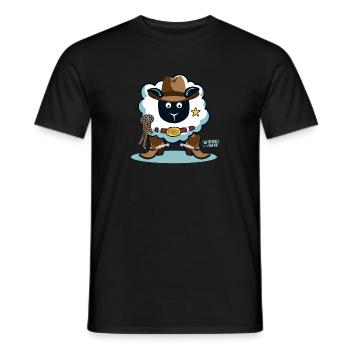Ewe un cow-boy ? - T-shirt homme - noir - Devant - AI Model Male 178 light (178cm)