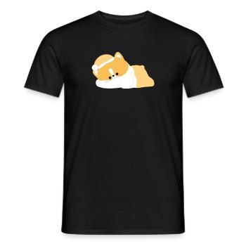 Corgi fatigué - T-shirt homme - noir - Devant - AI Model Male 178 light (178cm)