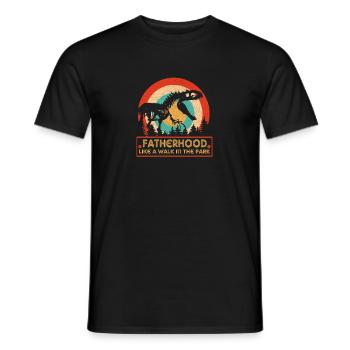 Fatherhood Like A Walk In The Park Vintage Father - Men's T-Shirt - black - Front - AI Model Male 178 light (178cm)