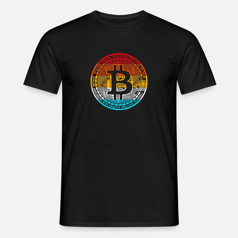 Bitcoin retro - Bitcoin Blockchain - Männer T-Shirt - Schwarz