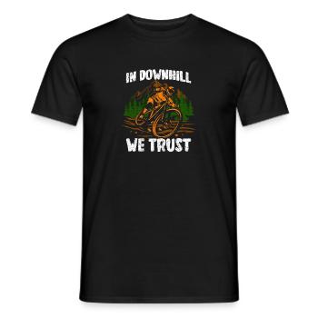 En descente, nous faisons confiance - Vélo - T-shirt homme - noir - Devant - AI Model Male 178 light (178cm)