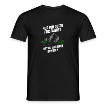 Nur wo du zu Fuß warst - wandern - Männer T-Shirt - Schwarz - Vorne - AI Model Male 178 light (178cm)