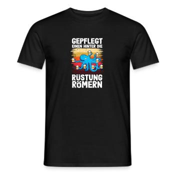 Gepflegt einen hinter die Rüstung römern - Männer T-Shirt - Schwarz - Vorne - AI Model Male 178 light (178cm)