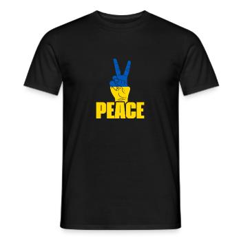 Peace Ukraine Flagge Ukrajina - Männer T-Shirt - Schwarz - Vorne - AI Model Male 178 light (178cm)