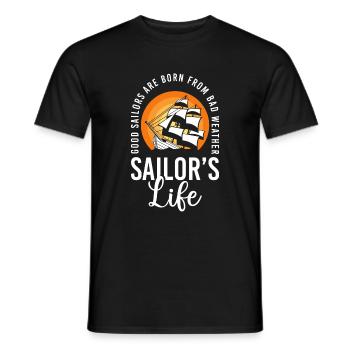 Sailing Ship Captain Skipper Sailor - Men's T-Shirt - black - Front - AI Model Male 178 light (178cm)