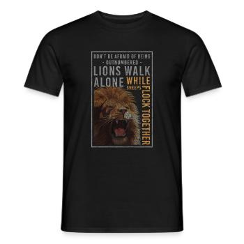 Lion Afrique Predator Tigre - T-shirt homme - noir - Devant - AI Model Male 178 light (178cm)