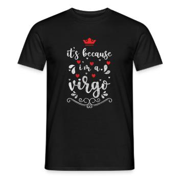 Zodiac sign, birth, characteristics, element - Men's T-Shirt - black - Front - AI Model Male 178 light (178cm)