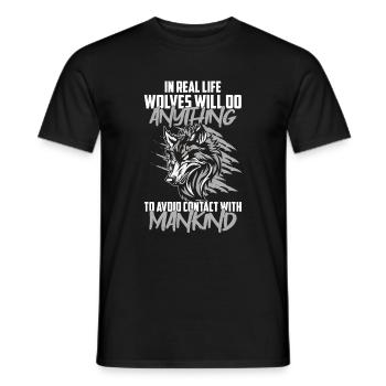 Wolf Dog Nordic Wolfpack - Men's T-Shirt - black - Front - AI Model Male 178 light (178cm)