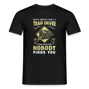 Conducteur de train Conducteur de locomotive - T-shirt homme - noir - Devant - AI Model Male 178 light (178cm)