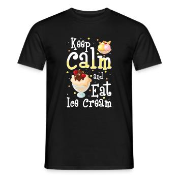 Crème glacée, boule de crème glacée, bonbons, crème glacée molle - T-shirt homme - noir - Devant - AI Model Male 178 light (178cm)