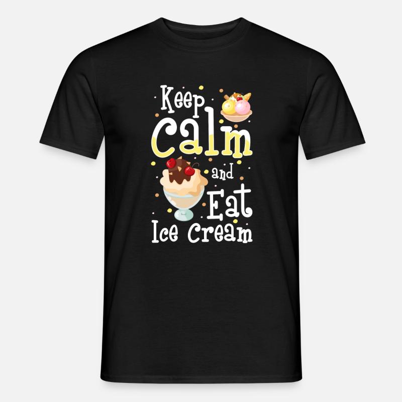 Eiscreme Eiskugel Süßigkeiten Softeis - Männer T-Shirt - Schwarz