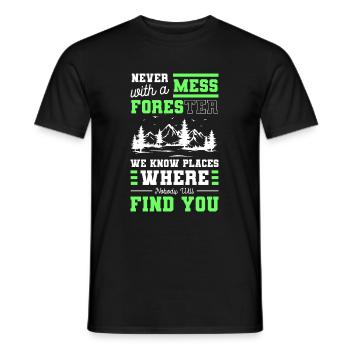 Forest Hunting Dog Hunting Forester - Men's T-Shirt - black - Front - AI Model Male 178 light (178cm)