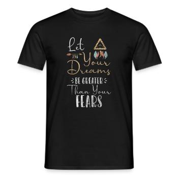Rêve Plume Bonheur Dormir - T-shirt homme - noir - Devant - AI Model Male 178 light (178cm)