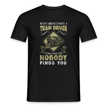 Eisenbahn Lokomotive Fahrzeug - Männer T-Shirt - Schwarz - Vorne - AI Model Male 178 light (178cm)