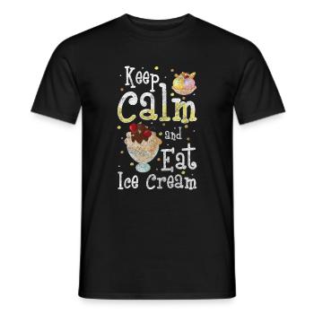 Soft Cream Scoop Beach Cream - Men's T-Shirt - black - Front - AI Model Male 178 light (178cm)