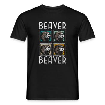 Rodent Tree Cutter Nature Conservation - Men's T-Shirt - black - Front - AI Model Male 178 light (178cm)