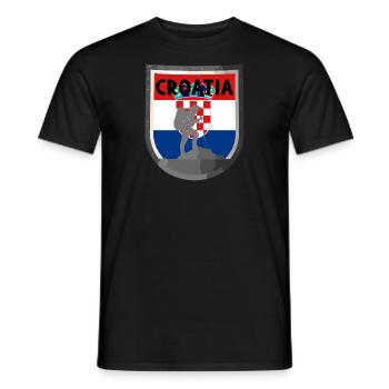 Drapeau de la Croatie Adriatique Zagreb Drapeau croate - T-shirt homme - noir - Devant - AI Model Male 178 light (178cm)