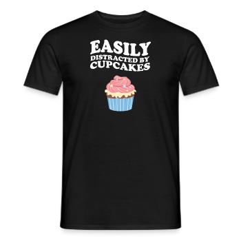 Easily Distracted By Cupcakes - Men's T-Shirt - black - Front - AI Model Male 178 light (178cm)