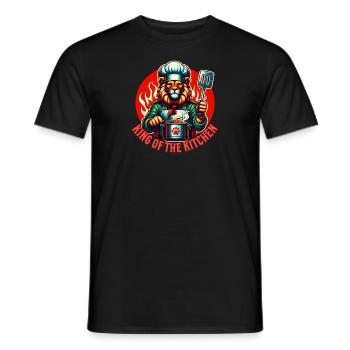 Roi de la cuisine : Le lion cuisine - T-shirt homme - noir - Devant - AI Model Male 178 light (178cm)