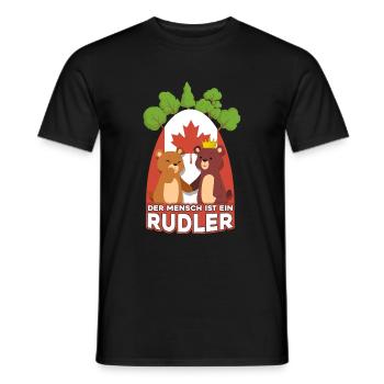 Der Mensch ist ein Rudler -Canada Survival Spaß - Männer T-Shirt - Schwarz - Vorne - AI Model Male 178 light (178cm)
