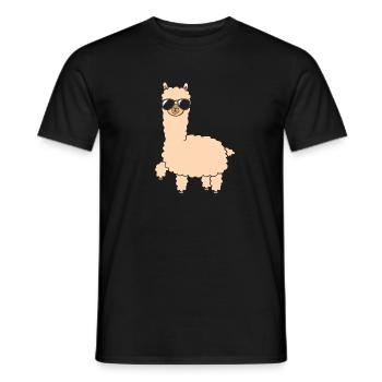 Alpaca with sunglasses - Men's T-Shirt - black - Front - AI Model Male 178 light (178cm)