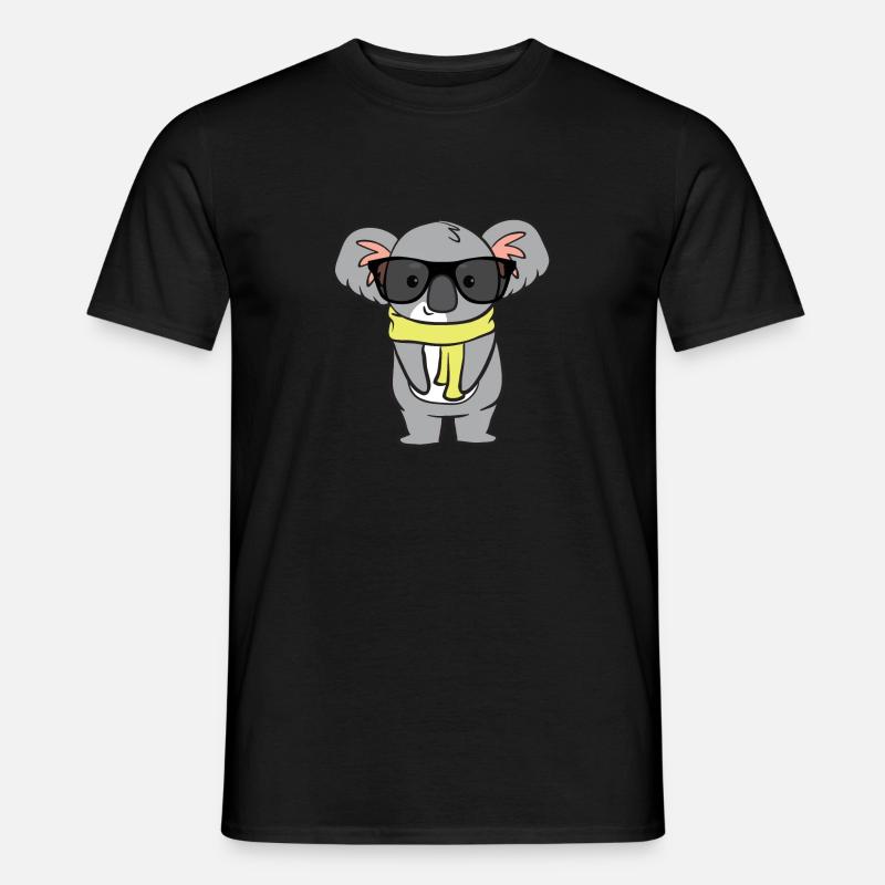 Koala mit Brille - Männer T-Shirt - Schwarz