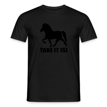 Icelandic Horse: Islandpferd Pferd Pony Merch - Männer T-Shirt - Schwarz - Vorne - AI Model Male 178 light (178cm)