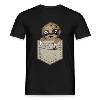 Cute sloth gift sloth - Men's T-Shirt - black - Front - AI Model Male 178 light (178cm)