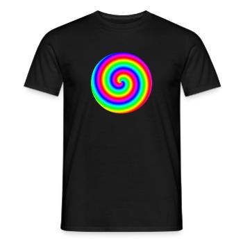 3D Arc-en-ciel Idée Cadeau Tube Hypnose Colorée LGBT - T-shirt homme - noir - Devant - AI Model Male 178 light (178cm)
