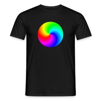 Idée cadeau colorée arc-en-ciel en spirale - T-shirt homme - noir - Devant - AI Model Male 178 light (178cm)