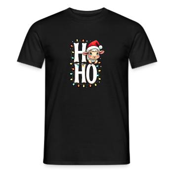 ho hoho - schaf spruch - Weihnachtshemd - Männer T-Shirt - Schwarz - Vorne - AI Model Male 178 light (178cm)
