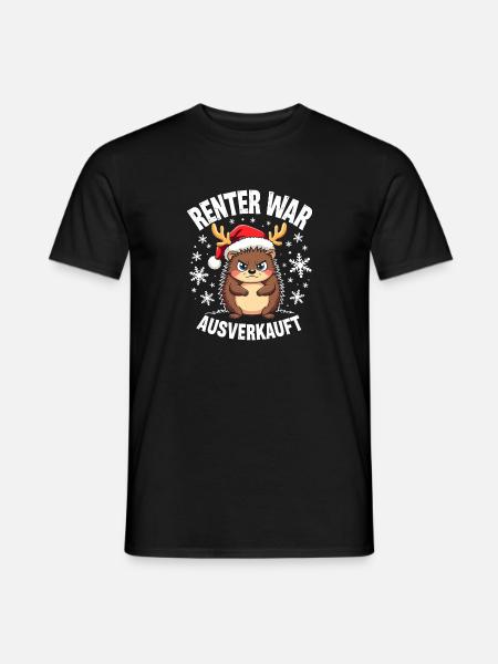 Igel Rentier war ausverkauft - Männer T-Shirt - Schwarz