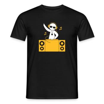 A DJ Plays Cool Music - Men's T-Shirt - black - Front - AI Model Male 178 light (178cm)
