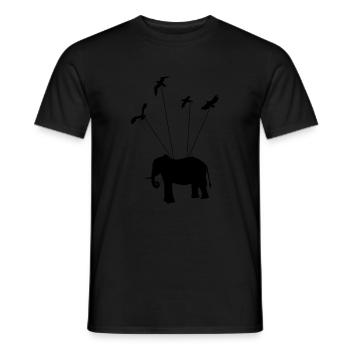 Vol d’éléphant - T-shirt homme - noir - Devant - AI Model Male 178 light (178cm)