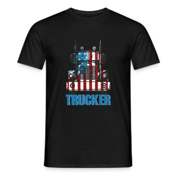Patriotic American Trucker Fernfahrer LKW-Fahrer - T-shirt homme - noir - Devant - AI Model Male 178 light (178cm)
