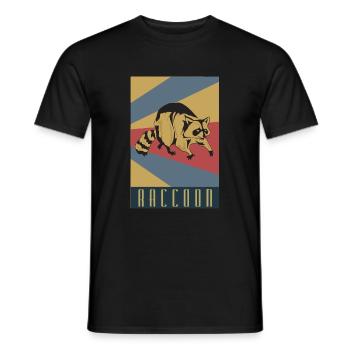 Raton laveur rétro raton laveur - T-shirt homme - noir - Devant - AI Model Male 178 light (178cm)