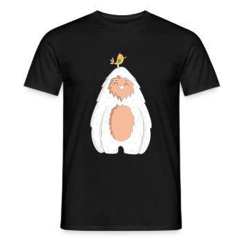 Yeti mit Vogel - Männer T-Shirt - Schwarz - Vorne - AI Model Male 178 light (178cm)