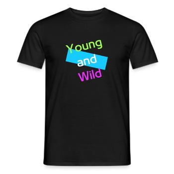 Young and wild - Young at heart - Men's T-Shirt - black - Front - AI Model Male 178 light (178cm)