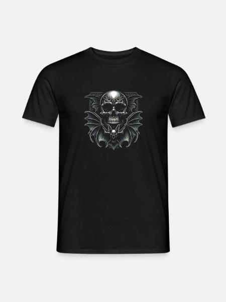 Dark Wings: Skull and Bat - Men's T-Shirt - black