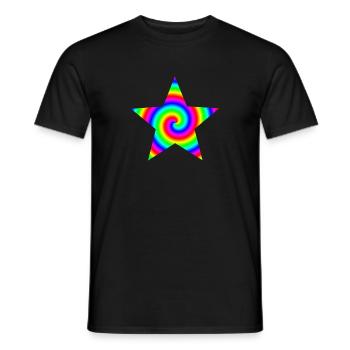Stern Regenbogen Spirale Geschenkidee bunt - Männer T-Shirt - Schwarz - Vorne - AI Model Male 178 light (178cm)