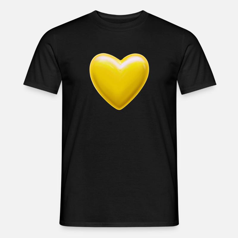 Herz gelb Geschenkidee - Männer T-Shirt - Schwarz