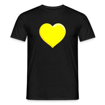Gelbes Herz Geschenkidee - Männer T-Shirt - Schwarz - Vorne - AI Model Male 178 light (178cm)