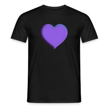 Coeur violet violet idée cadeau amour amoureux - T-shirt homme - noir - Devant - AI Model Male 178 light (178cm)