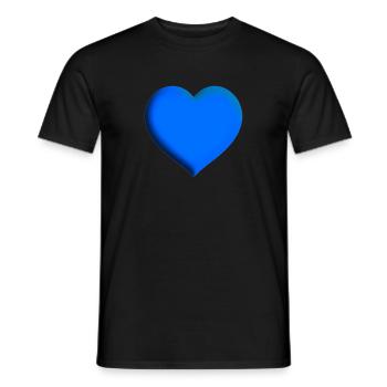 Heart blue gift idea love in love Valentine's Day - Men's T-Shirt - black - Front - AI Model Male 178 light (178cm)