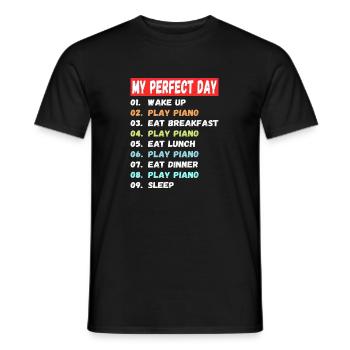 Der perfekte Tag Piano spielen - Männer T-Shirt - Schwarz - Vorne - AI Model Male 178 light (178cm)