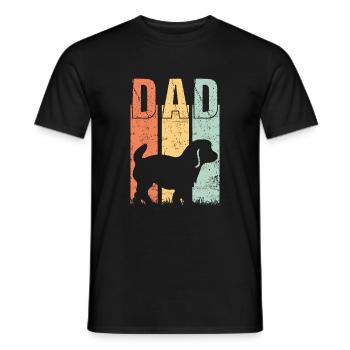 Cavachon Chien Papa Papa Master Vintage - T-shirt homme - noir - Devant - AI Model Male 178 light (178cm)