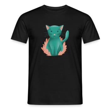 Süße Kätzchenkatze und Natur - Männer T-Shirt - Schwarz - Vorne - AI Model Male 178 light (178cm)