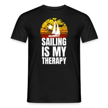 La voile est ma thérapie Segeln - T-shirt homme - noir - Devant - AI Model Male 178 light (178cm)
