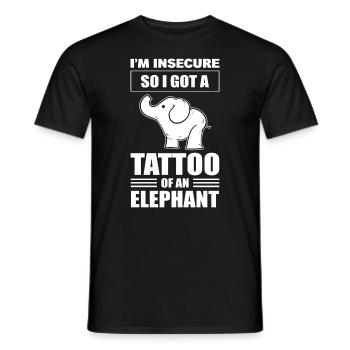Elefant -Tattoo Wildtierbiologe - Männer T-Shirt - Schwarz - Vorne - AI Model Male 178 light (178cm)