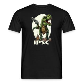 IPSC Shooter Tyrannosaurus rex - Men's T-Shirt - black - Front - AI Model Male 178 light (178cm)